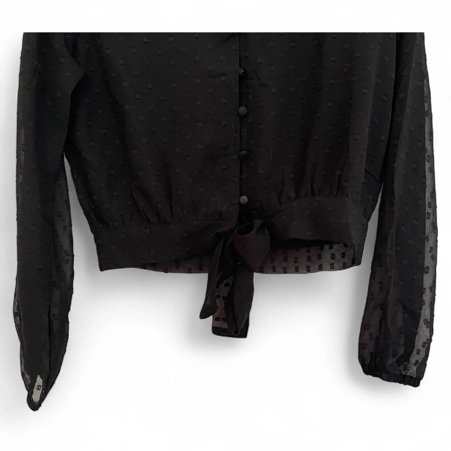 Sim & Sam Women’s Long Sleeve Cropped Blouse Black Size M Cocktail - Trendiez U ♥ 