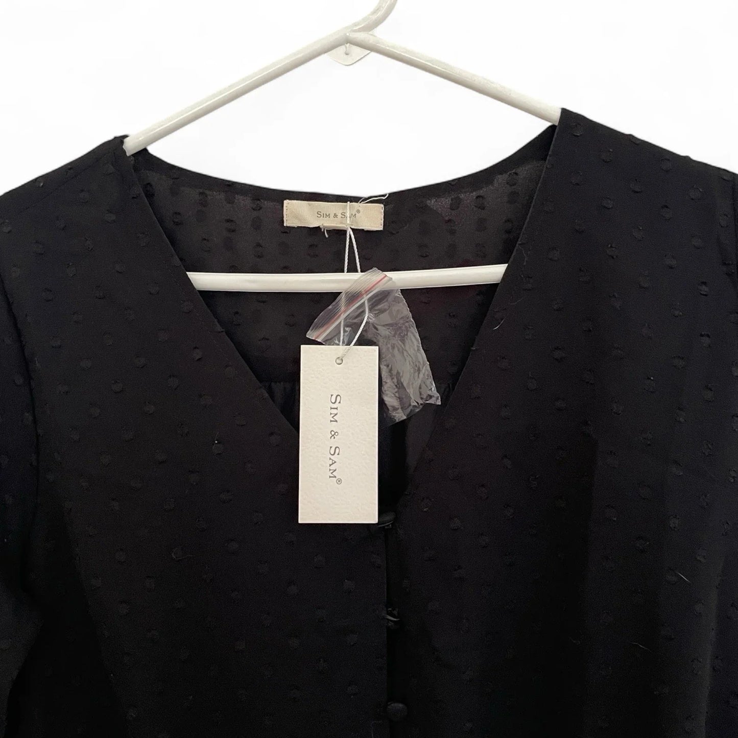 Sim & Sam Women’s Long Sleeve Cropped Blouse Black Size M Cocktail - Trendiez U ♥ 