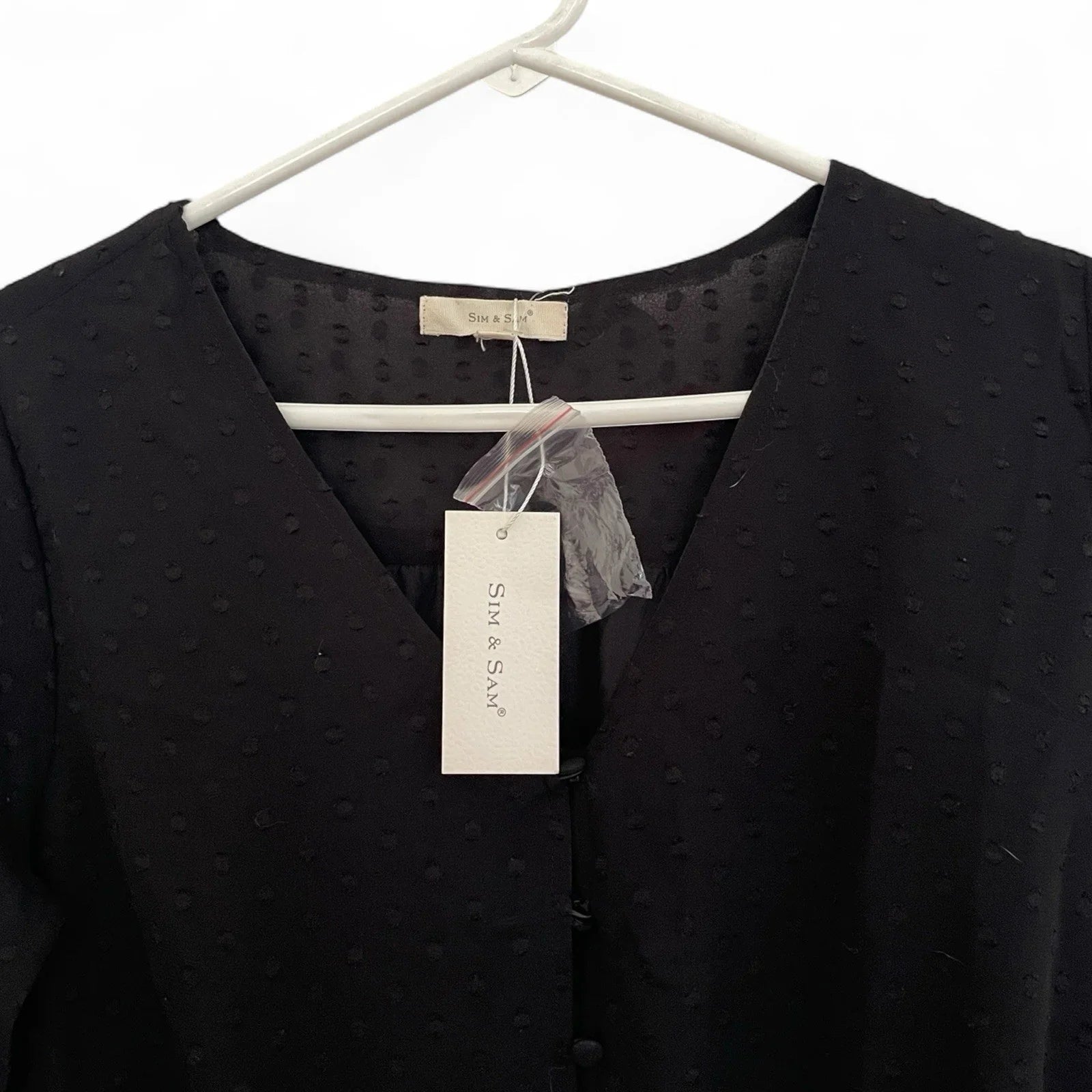 Sim & Sam Women’s Long Sleeve Cropped Blouse Black Size M Cocktail - Trendiez U ♥ 