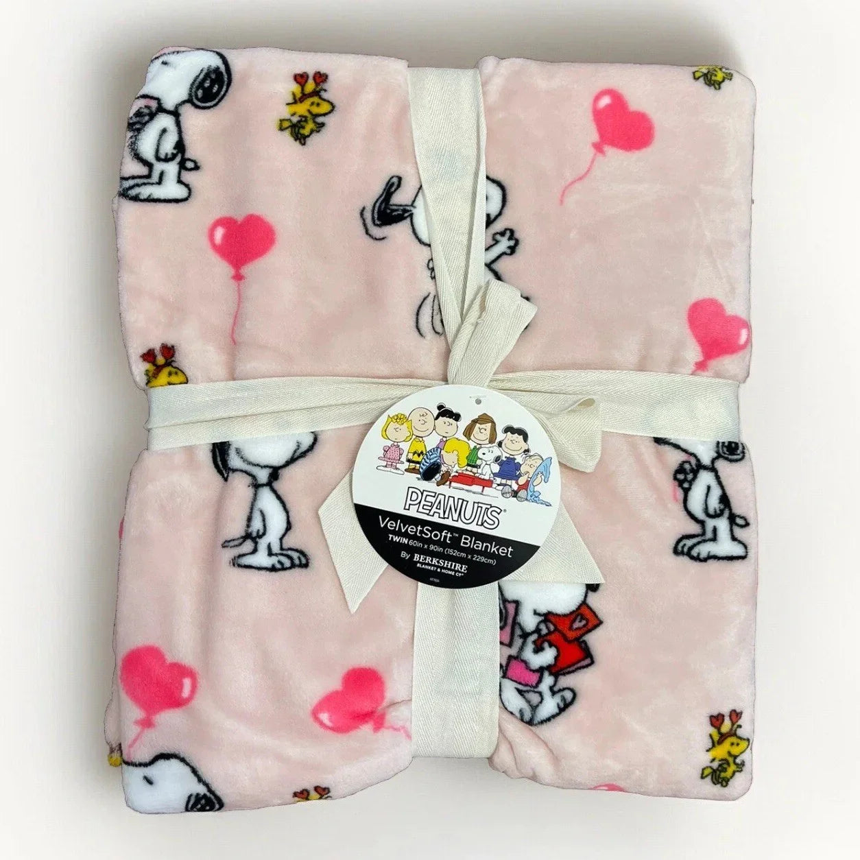 Snoopy Peanuts Pink Plush Soft Couch Bed Throw Blanket Berkshire 60”x90” Twin Sz - Trendiez U ♥ 