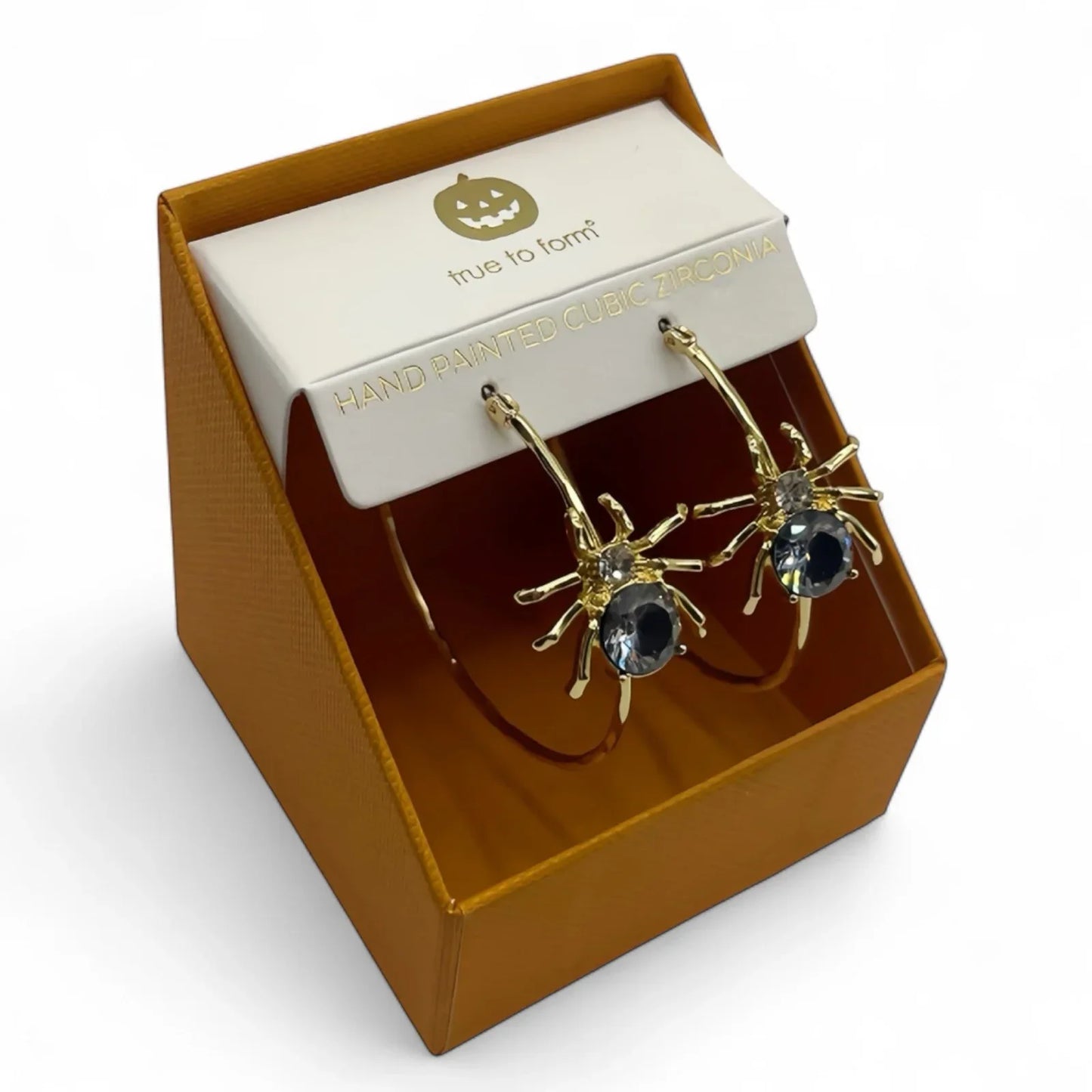 Spider Earrings Hoops Pierced Cubic Zirconia Halloween Jewelry New Gift Box - Trendiez U ♥ 