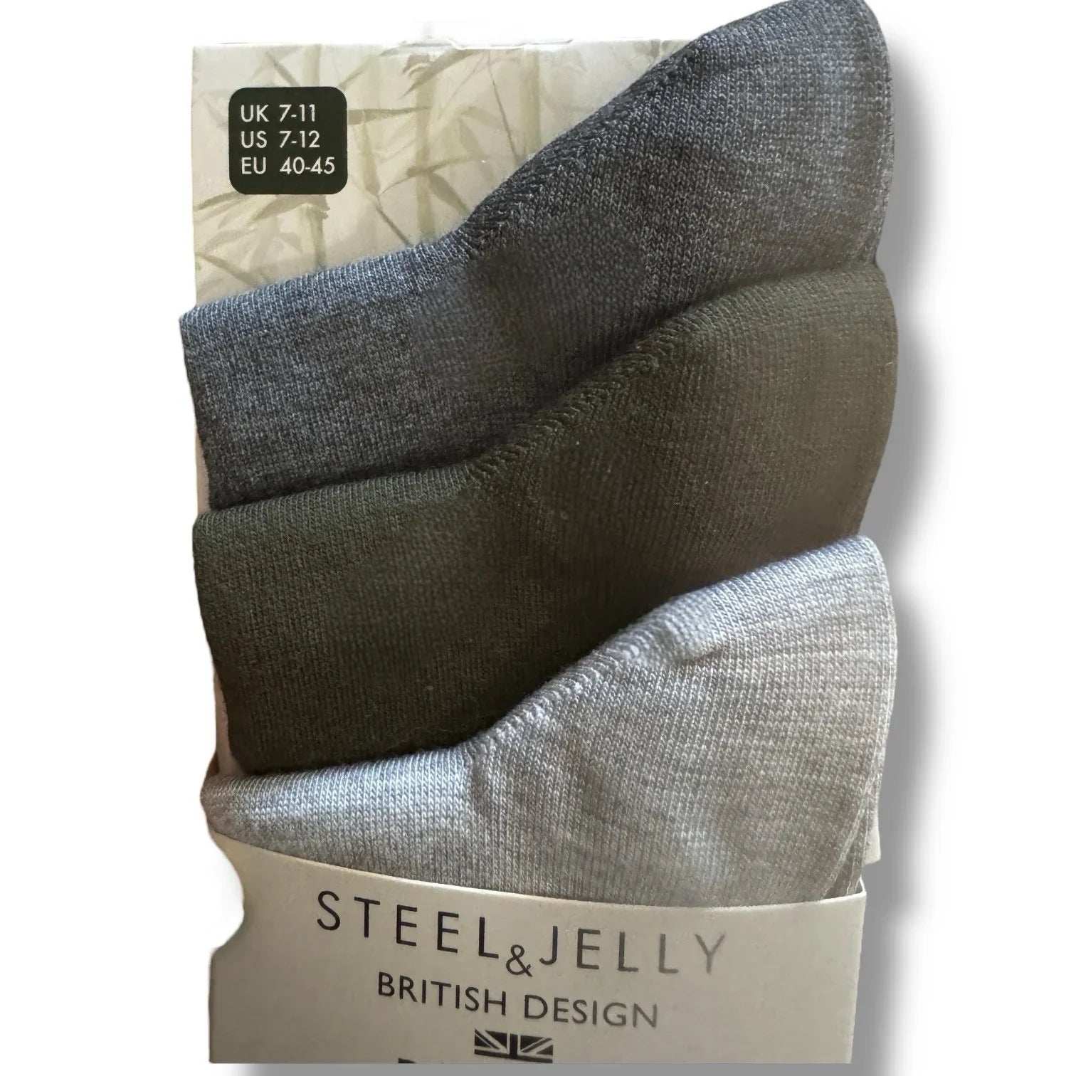 Steel & Jelly Bamboo Blend Socks – 3-Pair Pack, Dark Gray & Green Premium Comfort - Trendiez U ♥ 