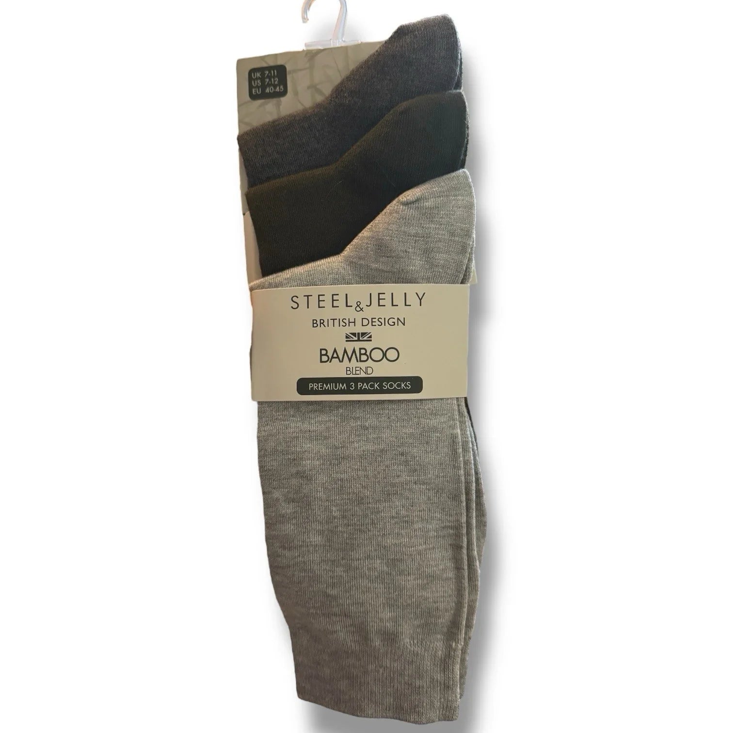 Steel & Jelly Bamboo Blend Socks – 3-Pair Pack, Dark Gray & Green Premium Comfort - Trendiez U ♥ 