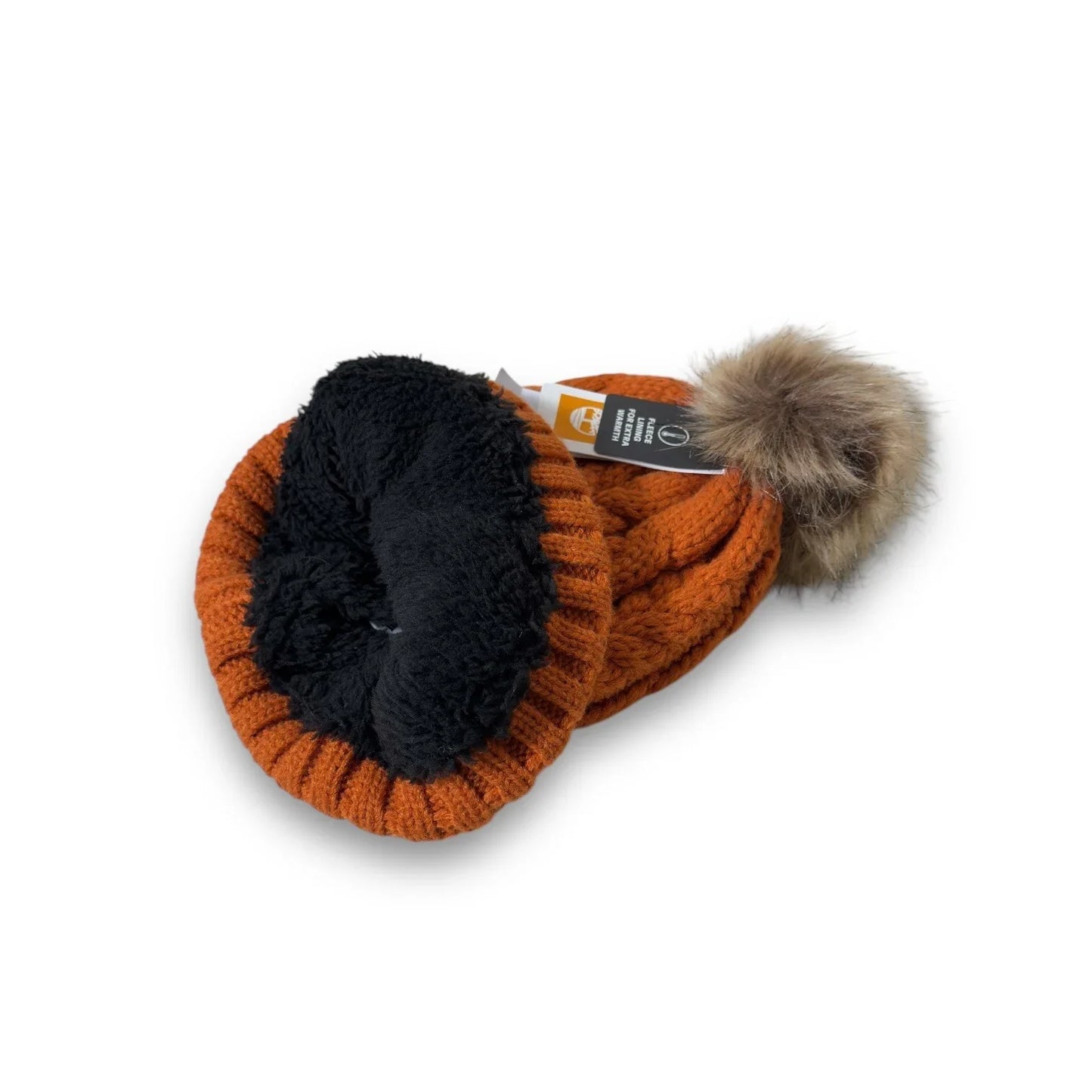 Timberland Hat Womens Auburn Cable Knit Fleece Lined Knit Snow Winter Beanie - Trendiez U ♥ 