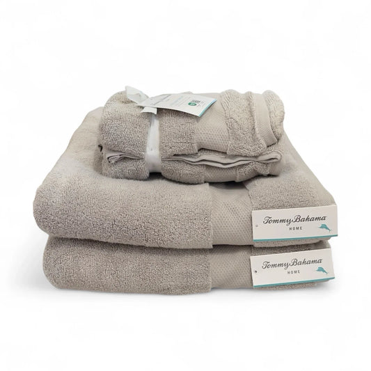 Tommy Bahama 4-Piece Gray Bath Towel Set – 100% Cotton - Trendiez U ♥ 