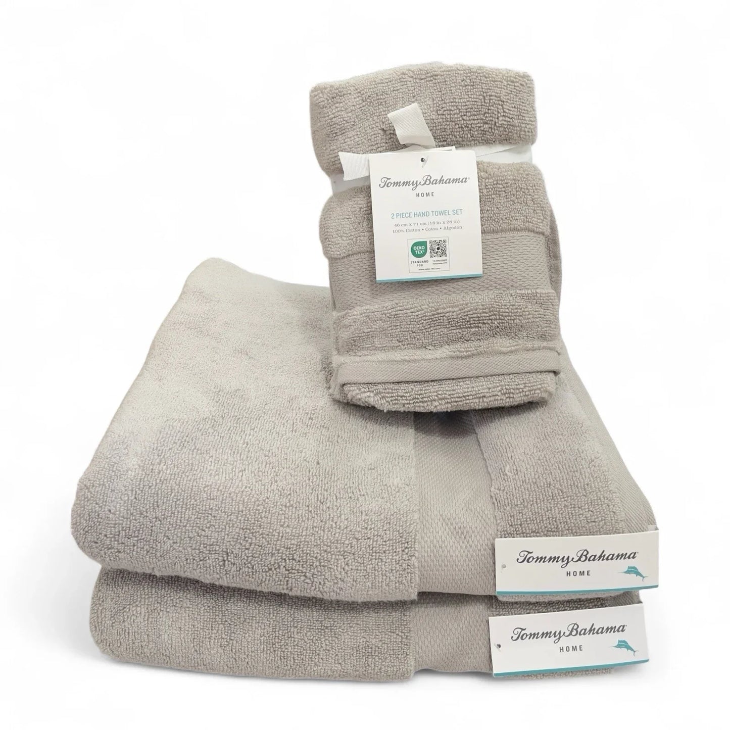 Tommy Bahama 4-Piece Gray Bath Towel Set – 100% Cotton - Trendiez U ♥ 