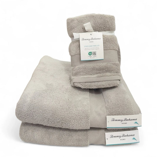 Tommy Bahama 4-Piece Gray Bath Towel Set – 100% Cotton - Trendiez U ♥ 