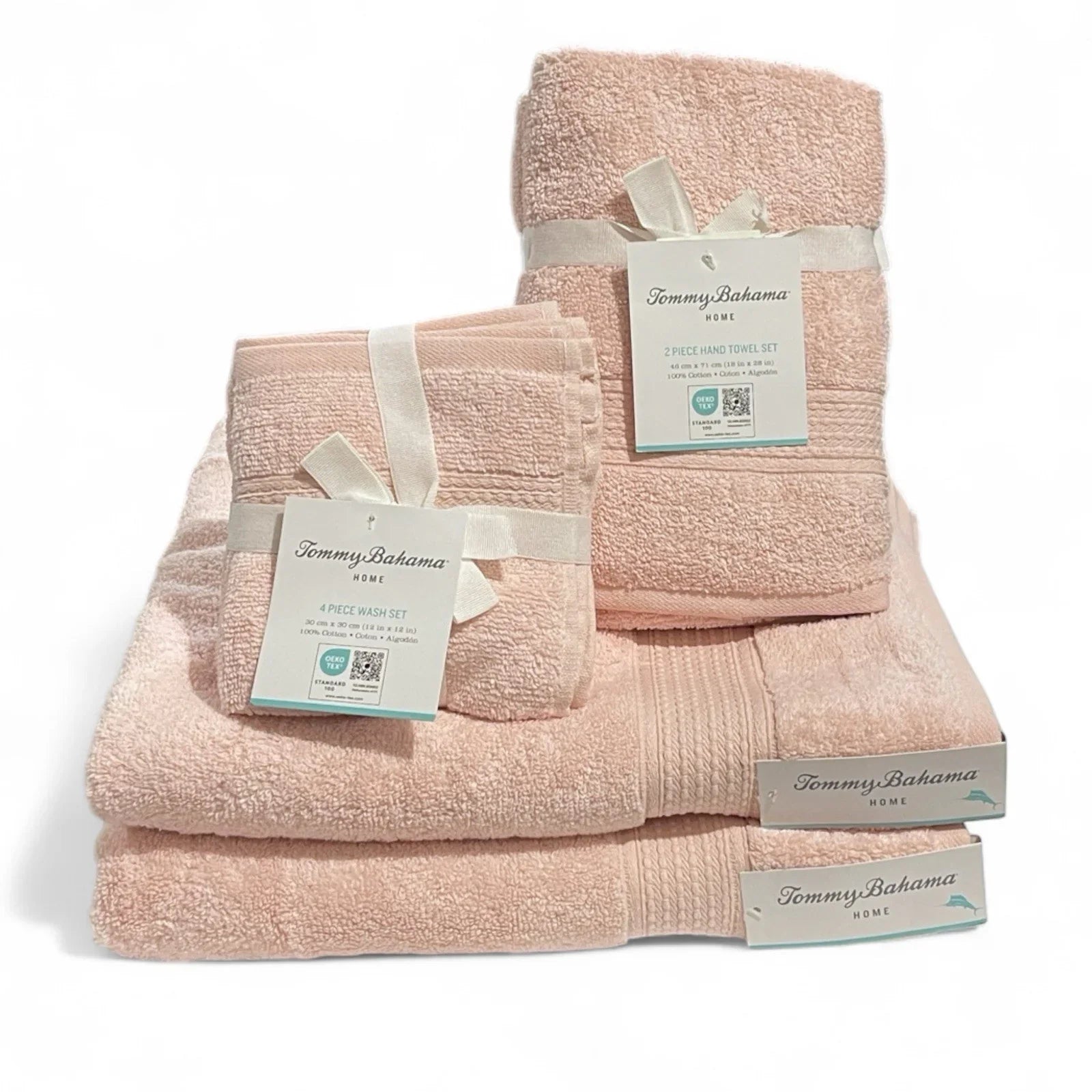 Tommy Bahama Island Bay Blush Pink 8-Piece Bath Towel Set - Trendiez U ♥ 