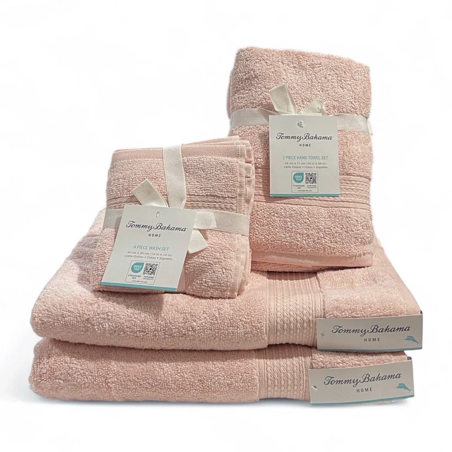 Tommy Bahama Island Bay Blush Pink 8-Piece Bath Towel Set - Trendiez U ♥ 