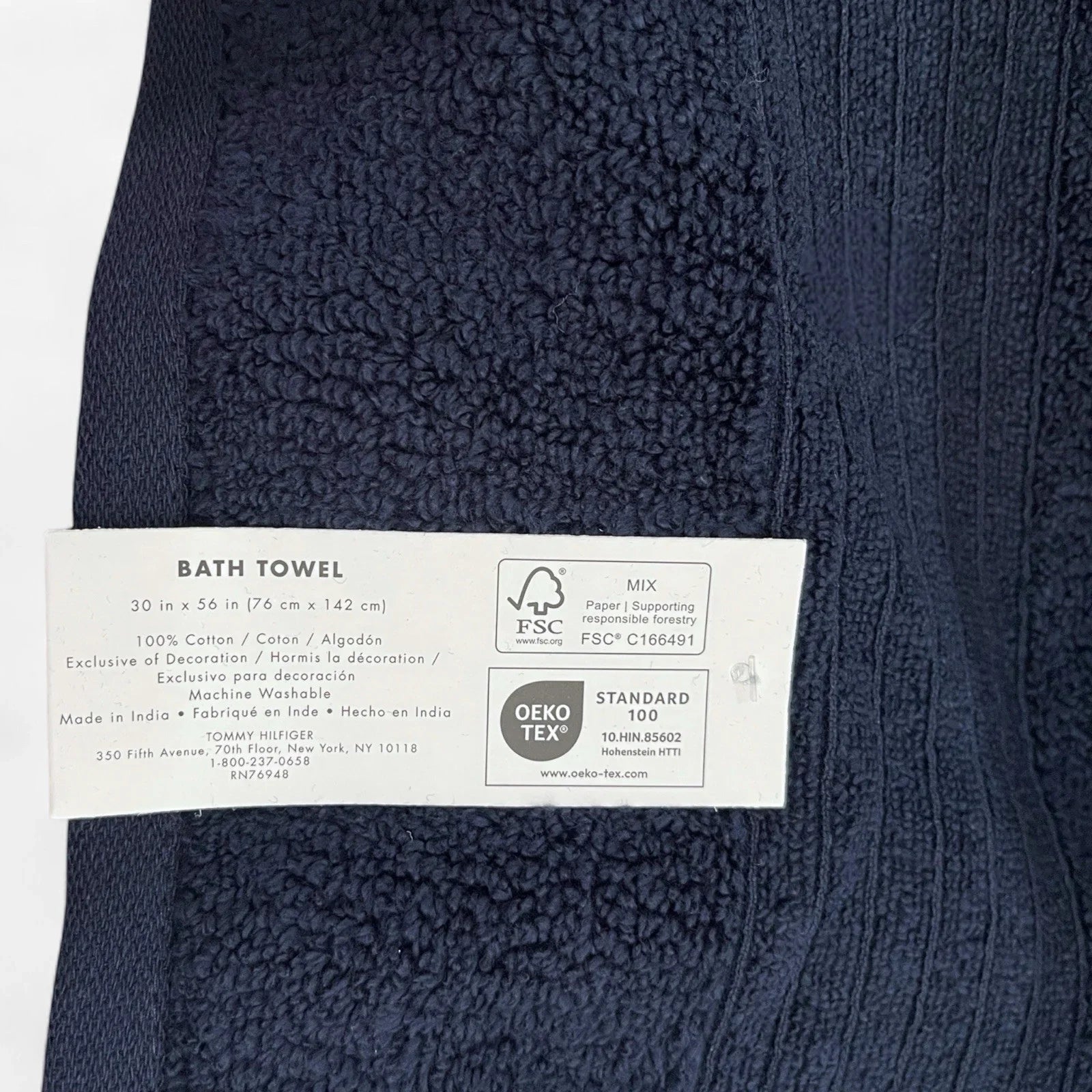Tommy Hilfiger 8-Piece Bath Towel Set – Blue, 100% Cotton - Trendiez U ♥ 
