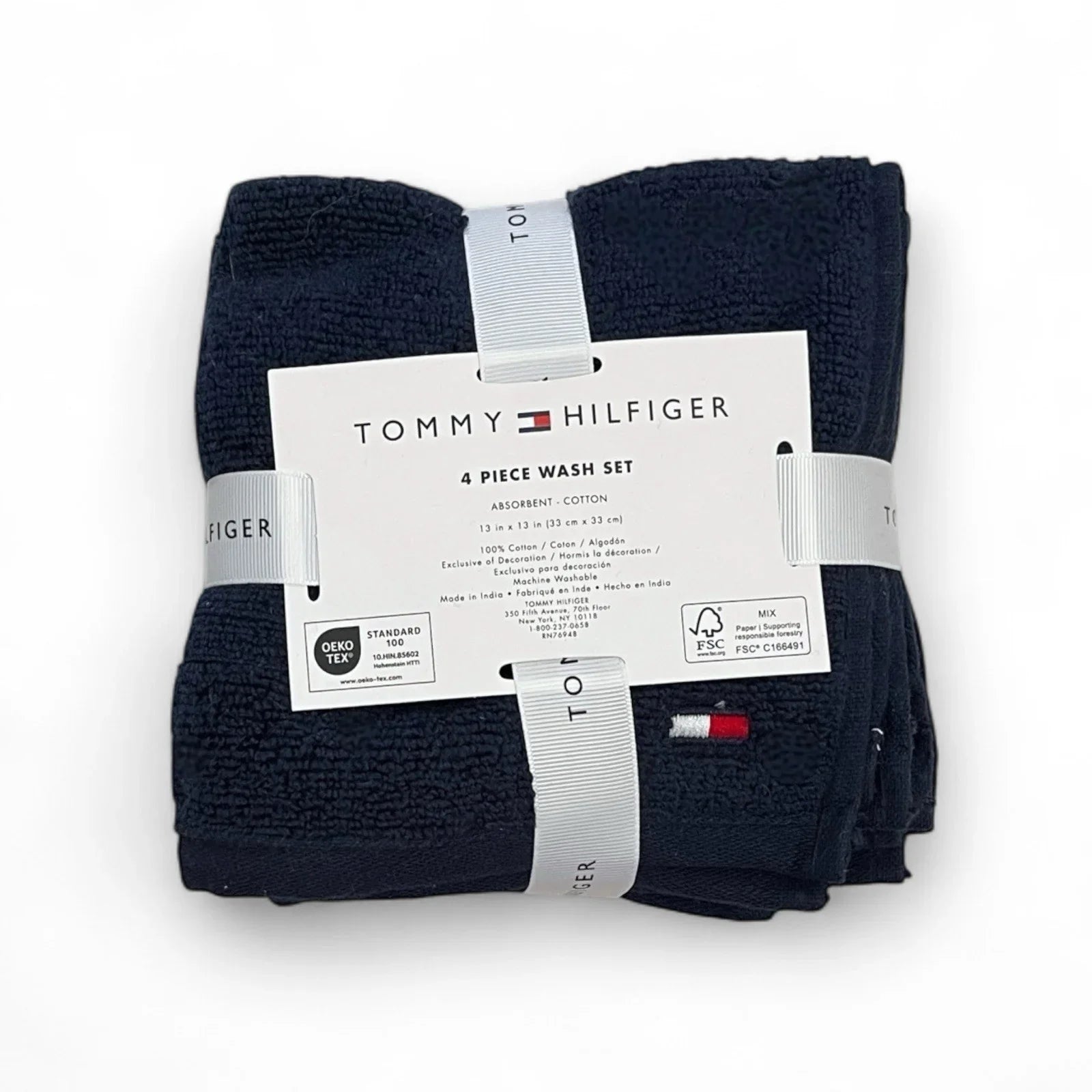 Tommy Hilfiger 8-Piece Bath Towel Set – Blue, 100% Cotton - Trendiez U ♥ 