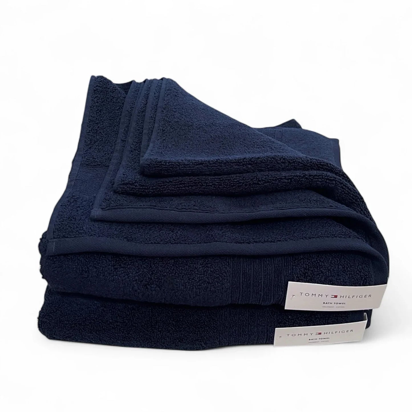 Tommy Hilfiger 8-Piece Bath Towel Set – Blue, 100% Cotton - Trendiez U ♥ 