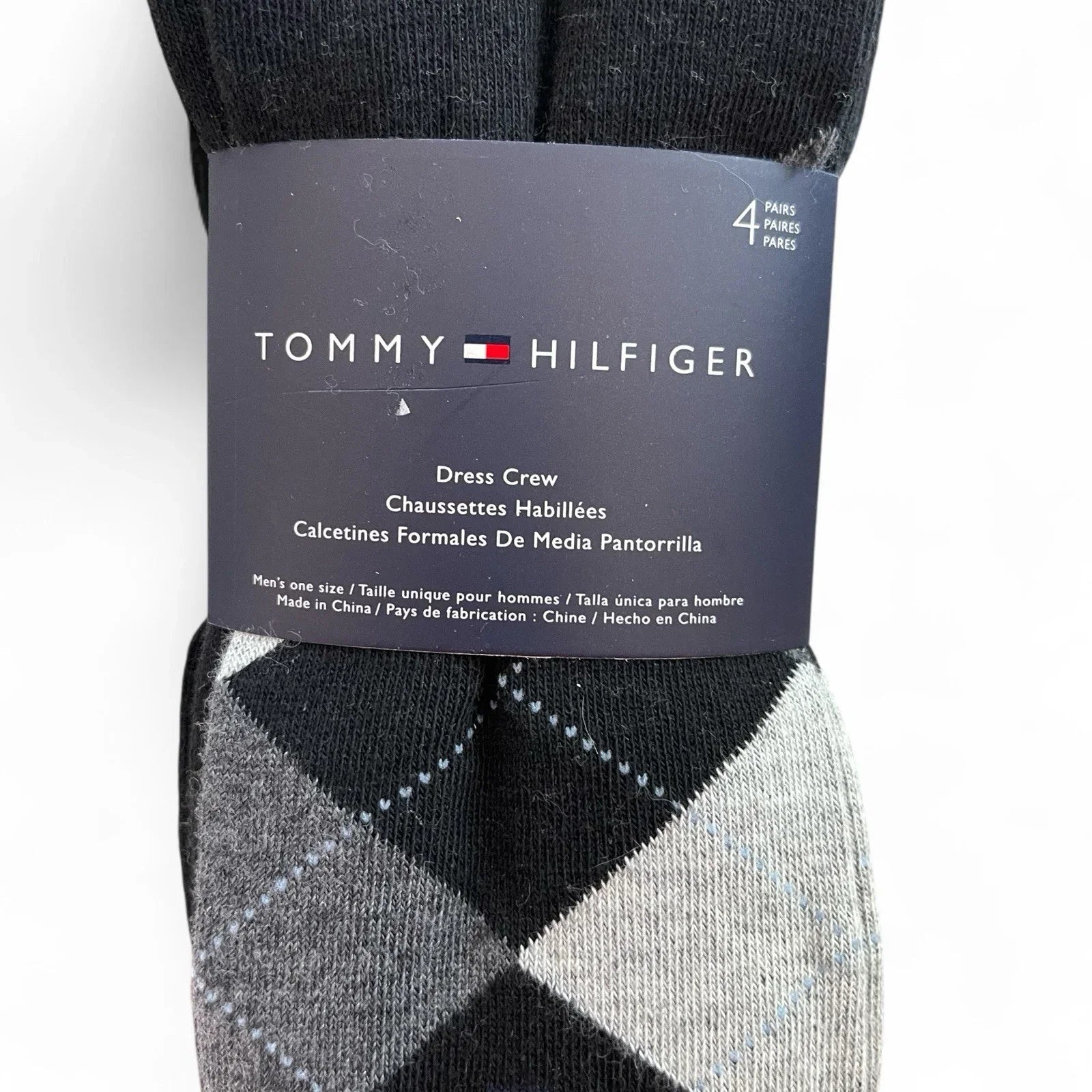 Tommy Hilfiger Men’s Dress Crew Socks 4-pair Black/Gray Size 7-12 - Trendiez U ♥ 