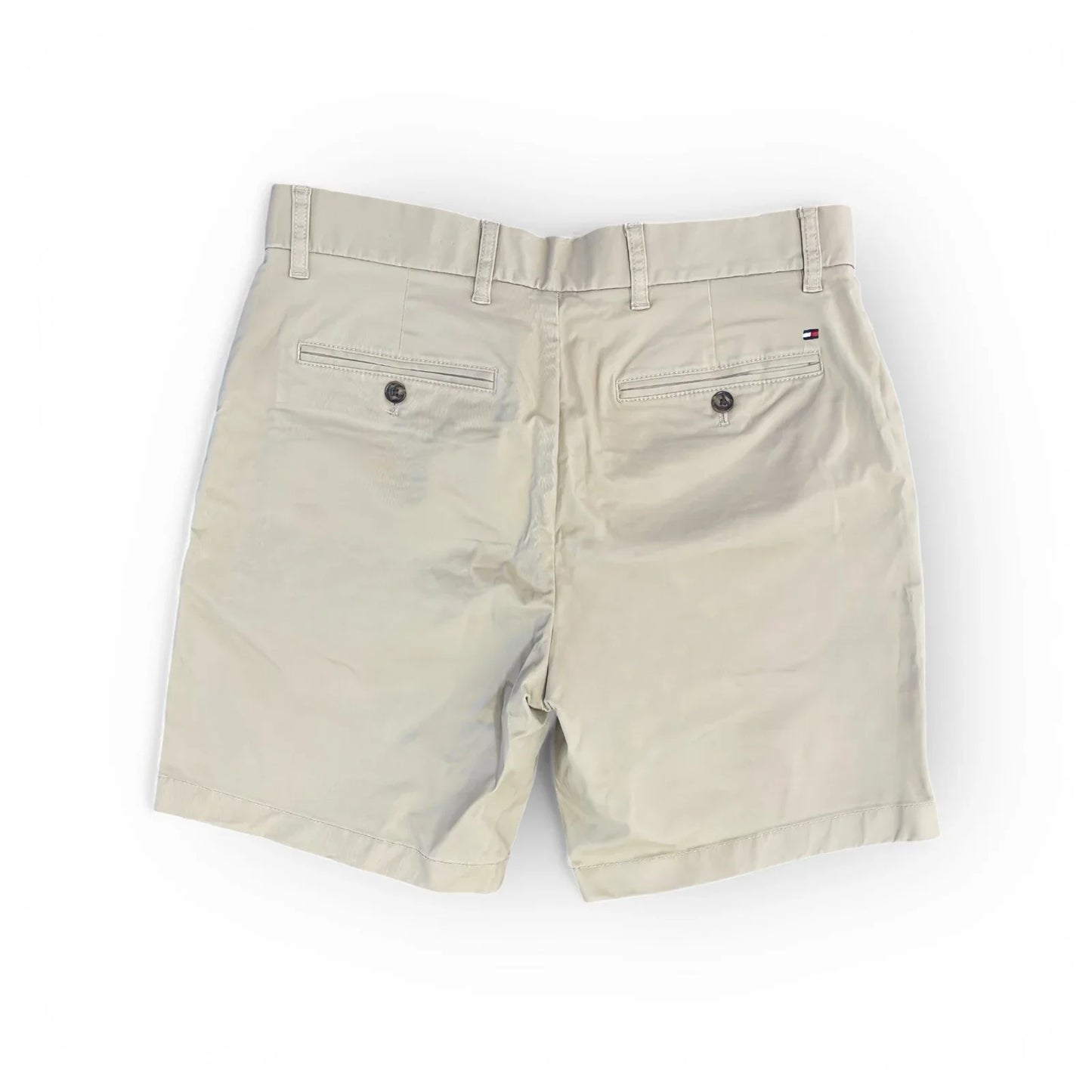 Tommy Hilfiger Men's Shorts Flat Front Casual Chino Bottoms Logo Beige Sz 31 NEW - Trendiez U ♥ 