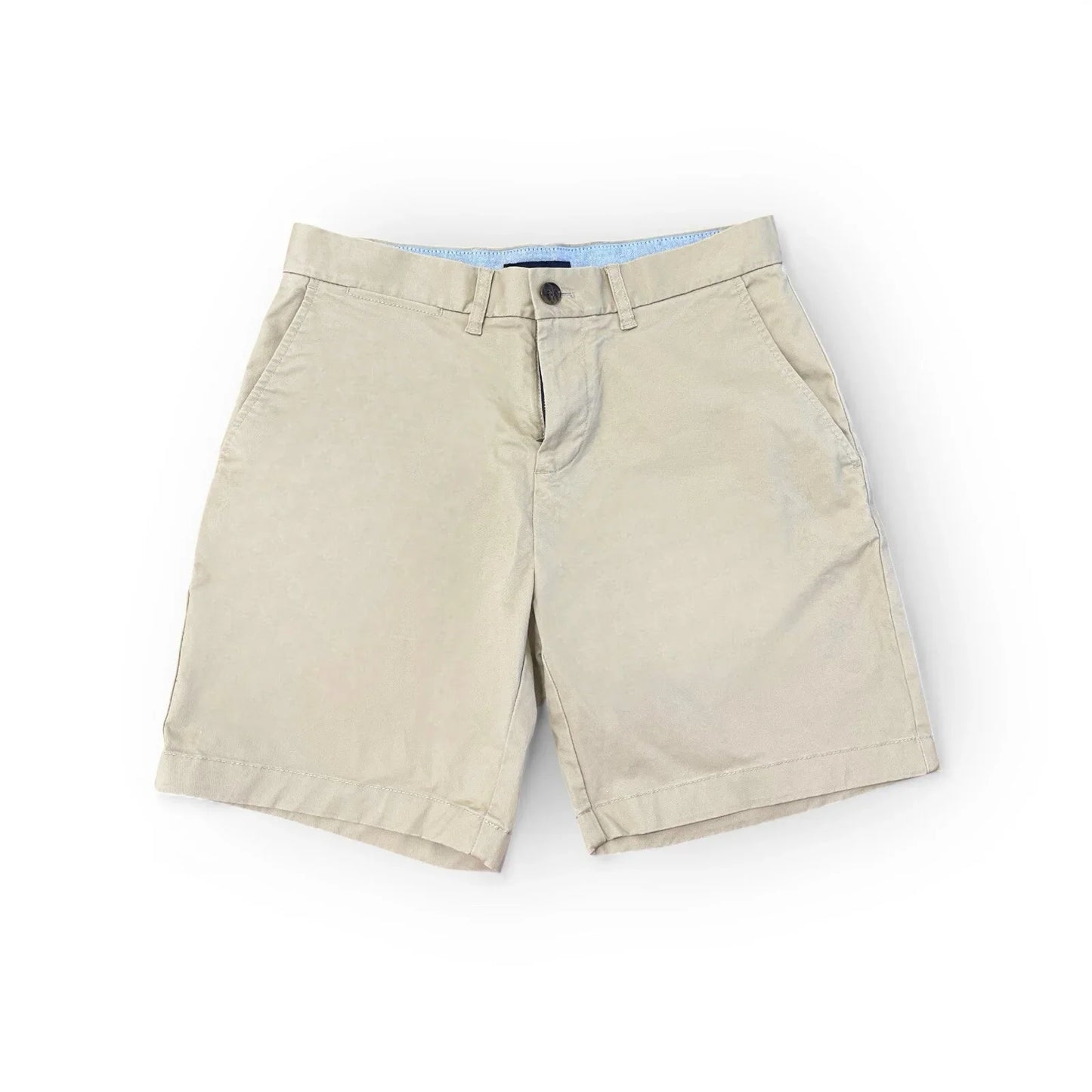 Tommy Hilfiger Men's Shorts Flat Front Casual Chino Bottoms Logo Beige Sz 31 NEW - Trendiez U ♥ 