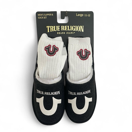 True Religion Men’s Slipper Sock Set Black and White Size 11-12 Embroidered New - Trendiez U ♥ 