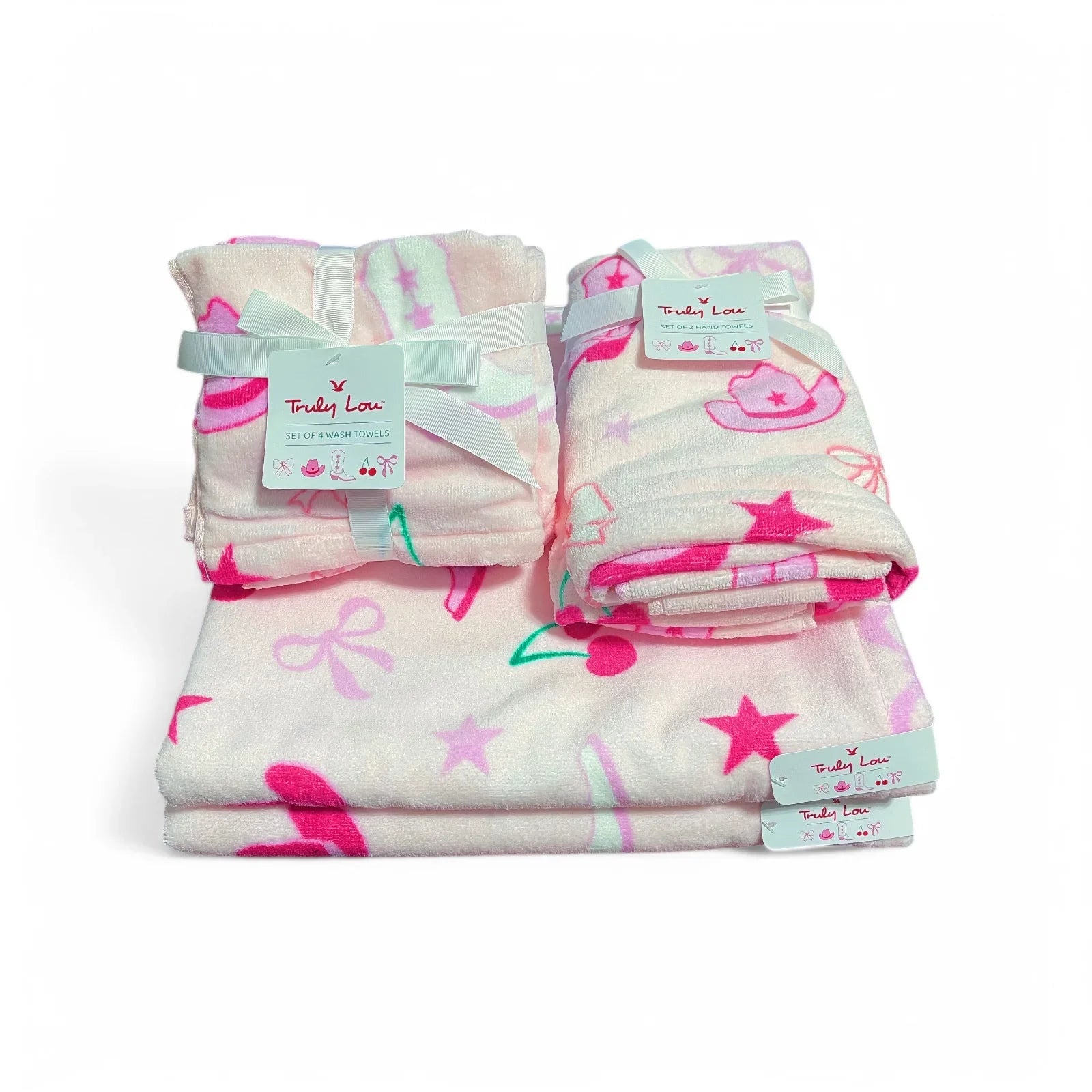 Truly Lou Pink Cowgirl Bath Towel Set - Trendiez U ♥ 
