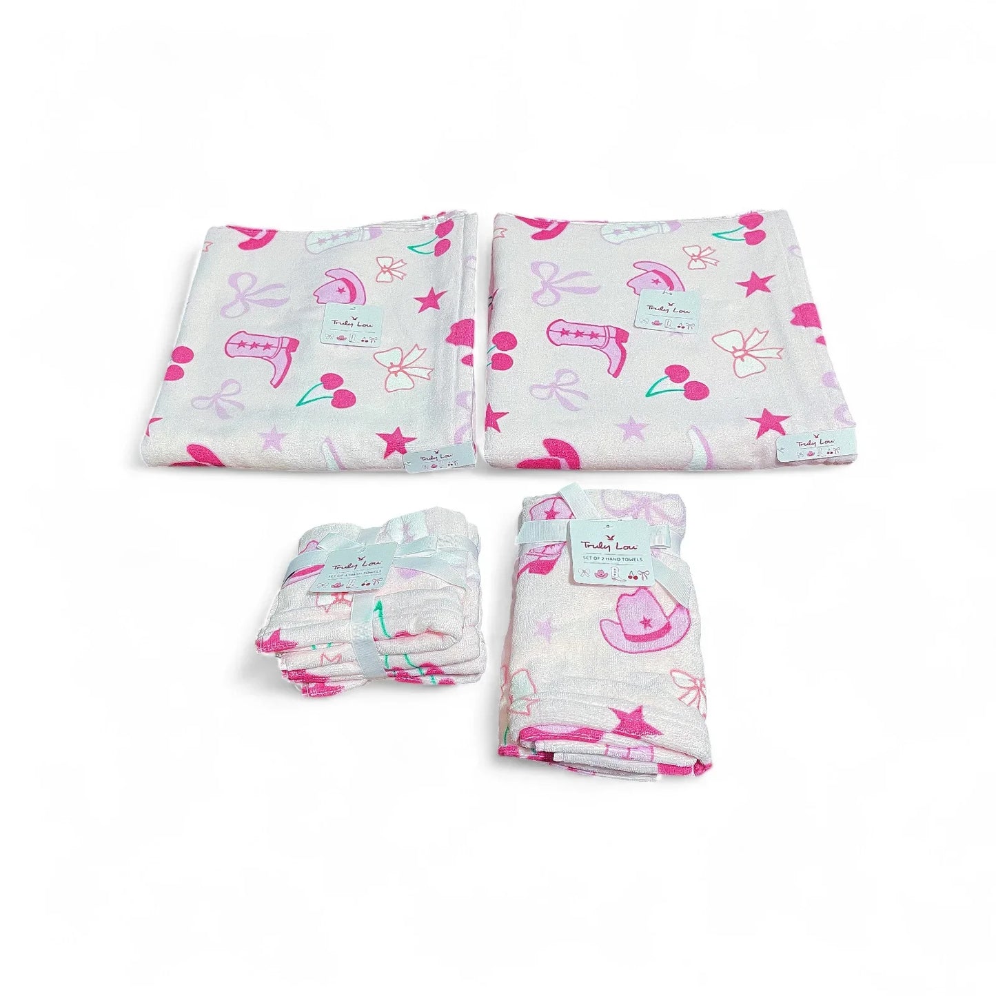 Truly Lou Pink Cowgirl Bath Towel Set - Trendiez U ♥ 