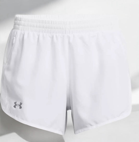 Under Armour Shorts Women's 3XL Fly-By 2.0 Running & Gym White/Gray Heatgear New - Trendiez U ♥ 