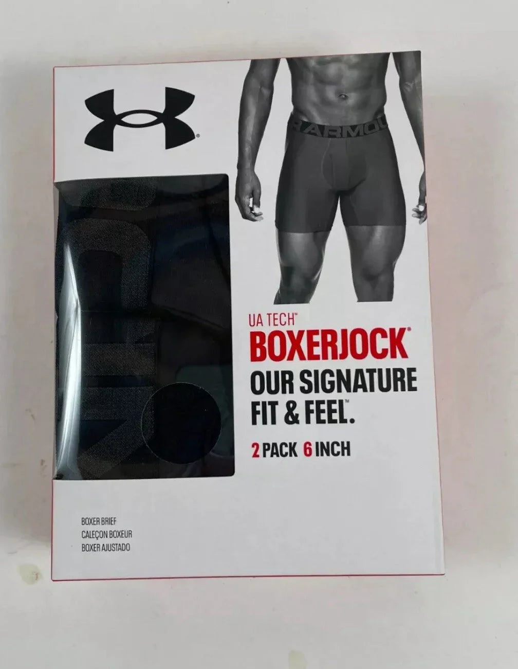 Under Armour UA Tech BoxerJock Mens 5XL Black 6” Inch Inseam 2 Pack - Trendiez U ♥ 