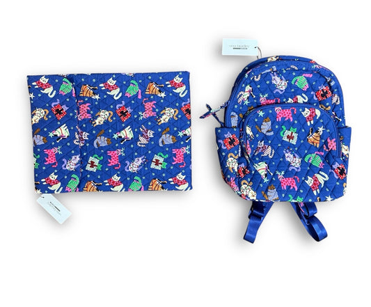 Vera Bradley Essential Compact Backpack & Laptop Case – Catnip Christmas - Trendiez U ♥ 