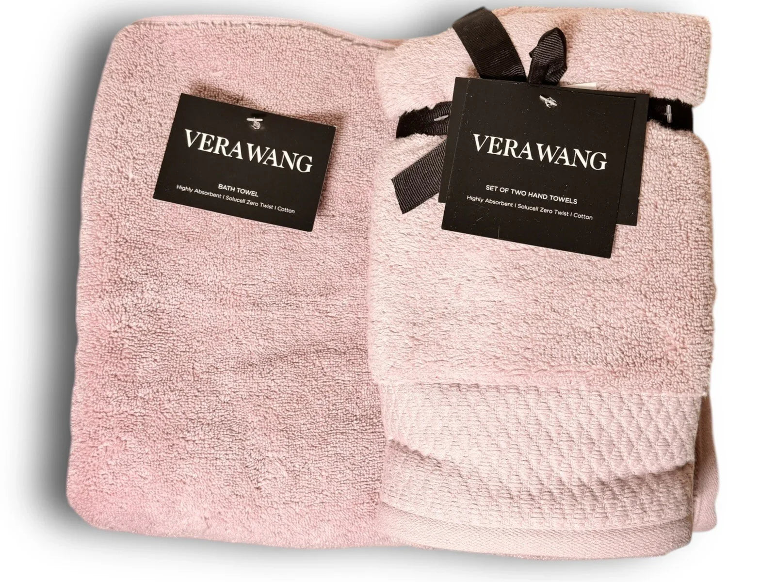 Vera Wang 3 Pc Bath Towel & Hand Towel Set Zero Twist Dusty Lavender Nwt - Trendiez U ♥ 