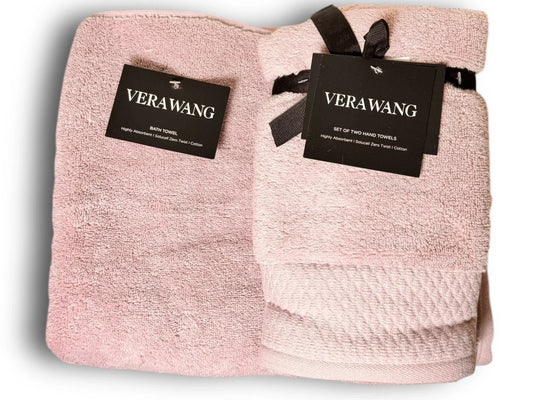 Vera Wang 3 Pc Bath Towel & Hand Towel Set Zero Twist Dusty Lavender Nwt - Trendiez U ♥ 