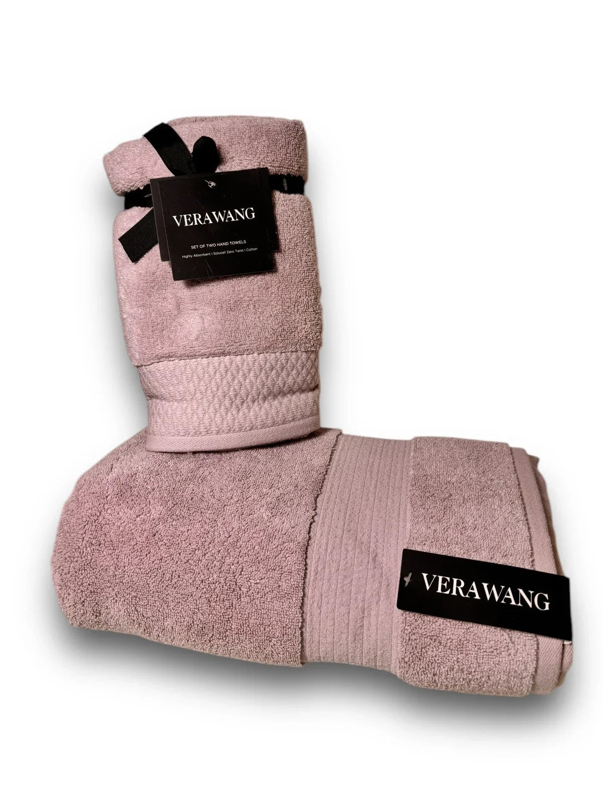 Vera Wang 3 Pc Bath Towel & Hand Towel Set Zero Twist Dusty Lavender Nwt - Trendiez U ♥ 