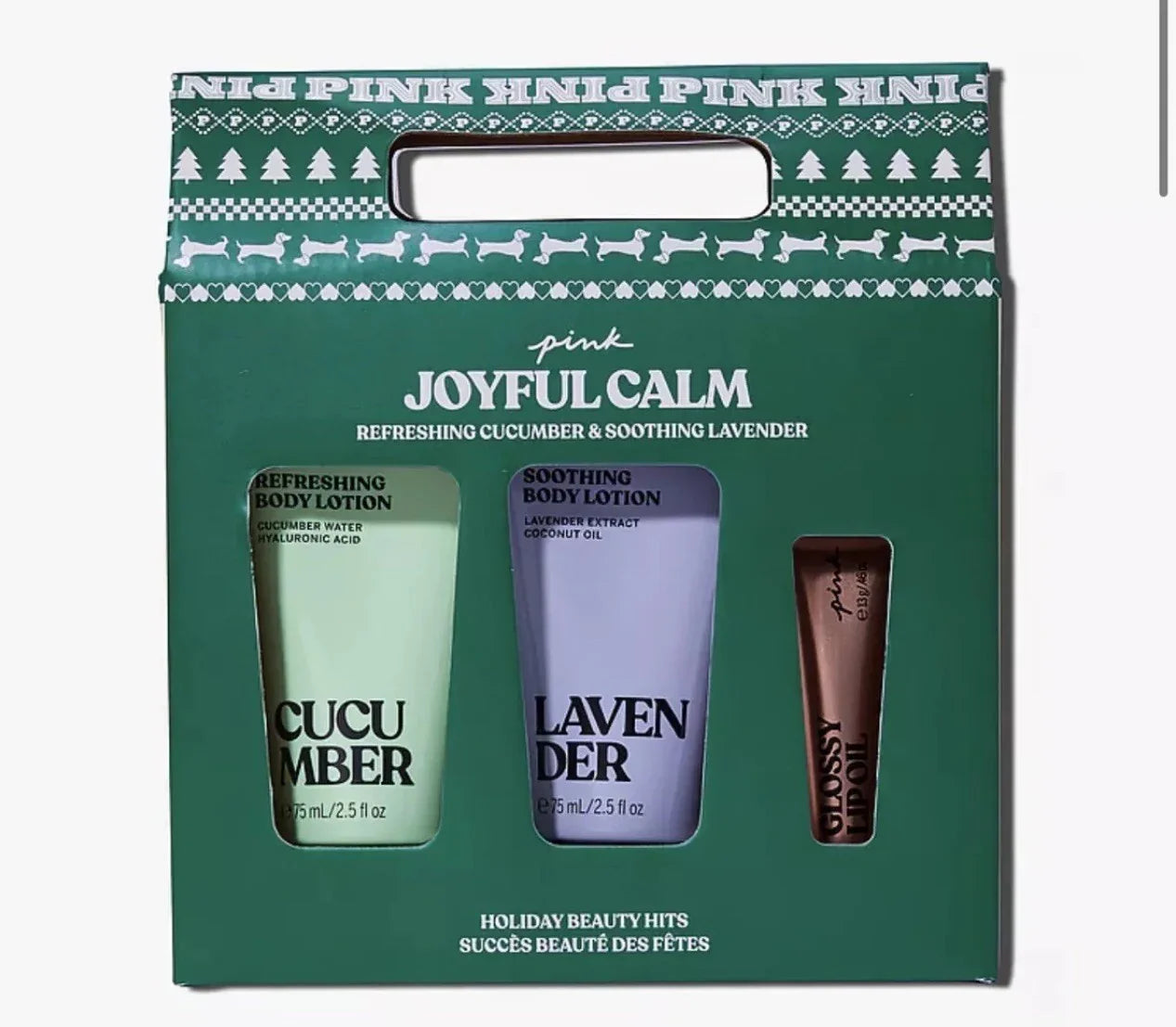 Victoria's Secret Pink Joyful Calm Gift Set New Lotion Lip Oil Christmas - Trendiez U ♥ 
