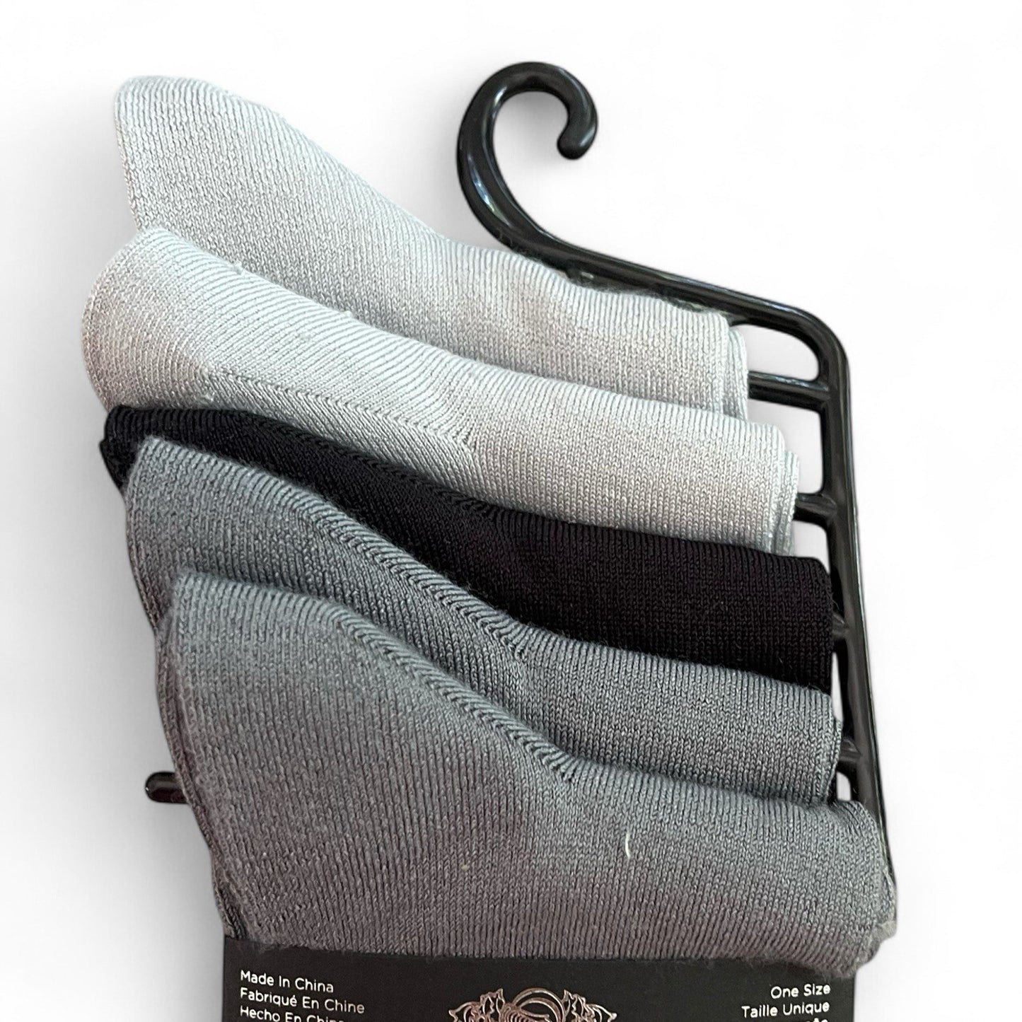 Vince Camuto Men’s Crew Socks Black/Gray 5-pair Size 6-12 Soft Elegant - Trendiez U ♥ 