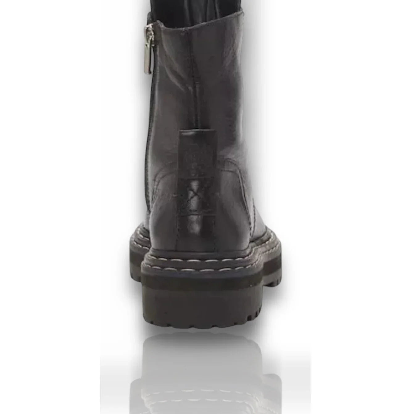Vince Camuto Popinta Black Boot Soft Goat Side Zipper Rounded Toe Chain Detailed - Trendiez U ♥ 