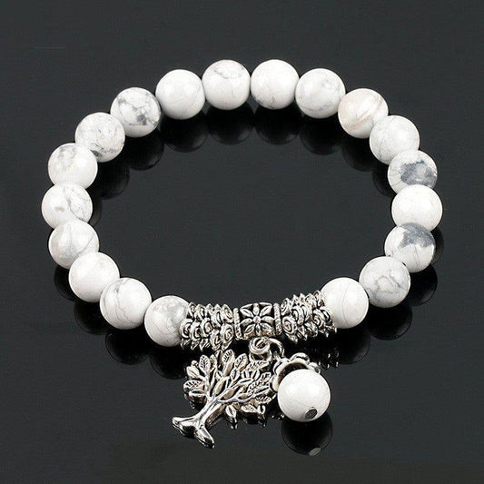 Vintage Frosted White Pine Bead Bracelet - Trendiez U ♥ 