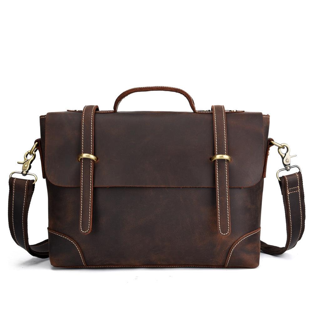 Vintage Leather Men's Shoulder Briefcase - Trendiez U ♥ 