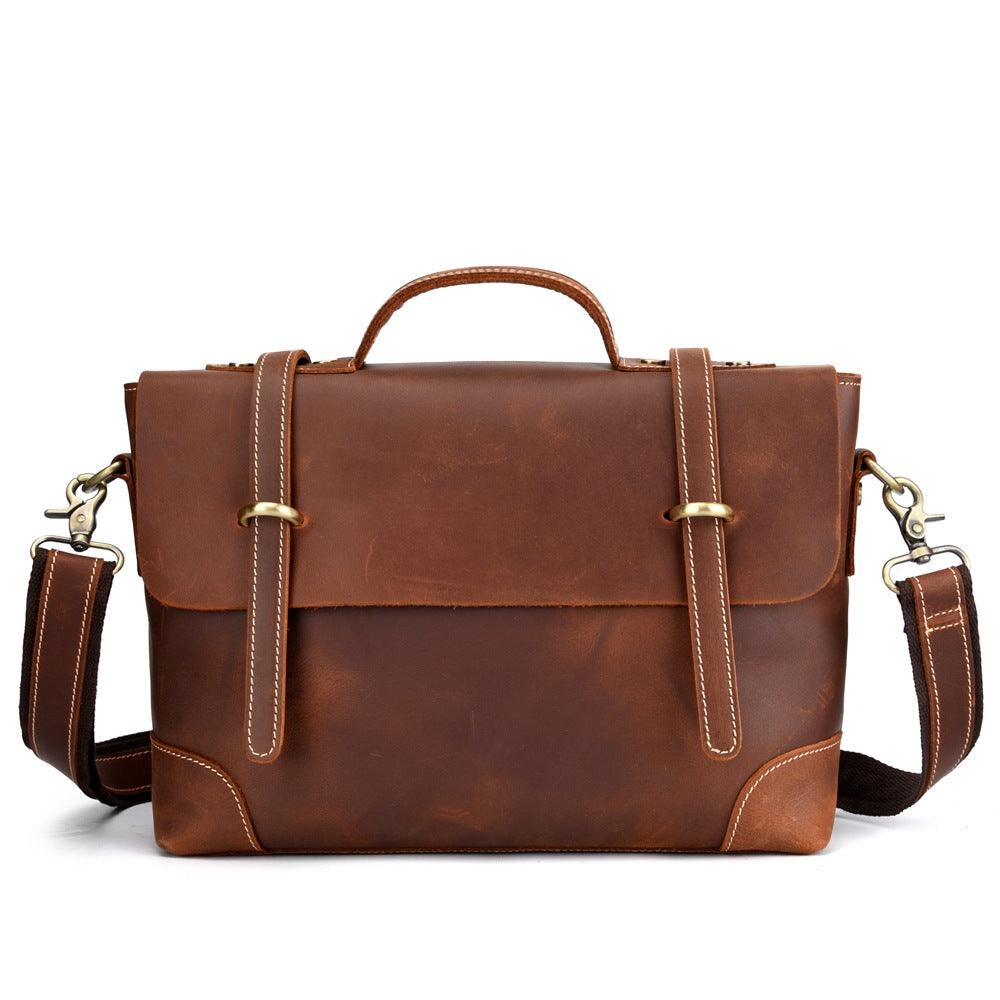 Vintage Leather Men's Shoulder Briefcase - Trendiez U ♥ 