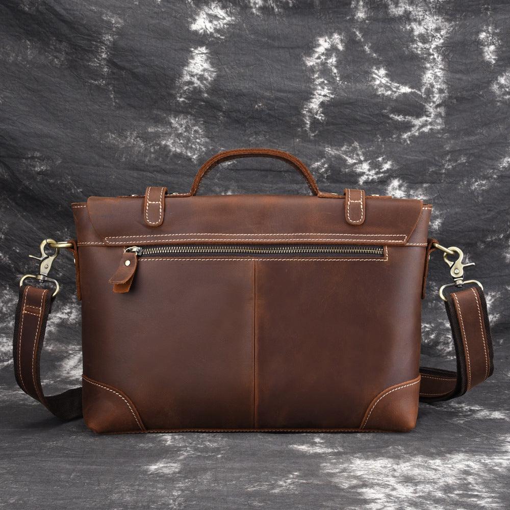 Vintage Leather Men's Shoulder Briefcase - Trendiez U ♥ 