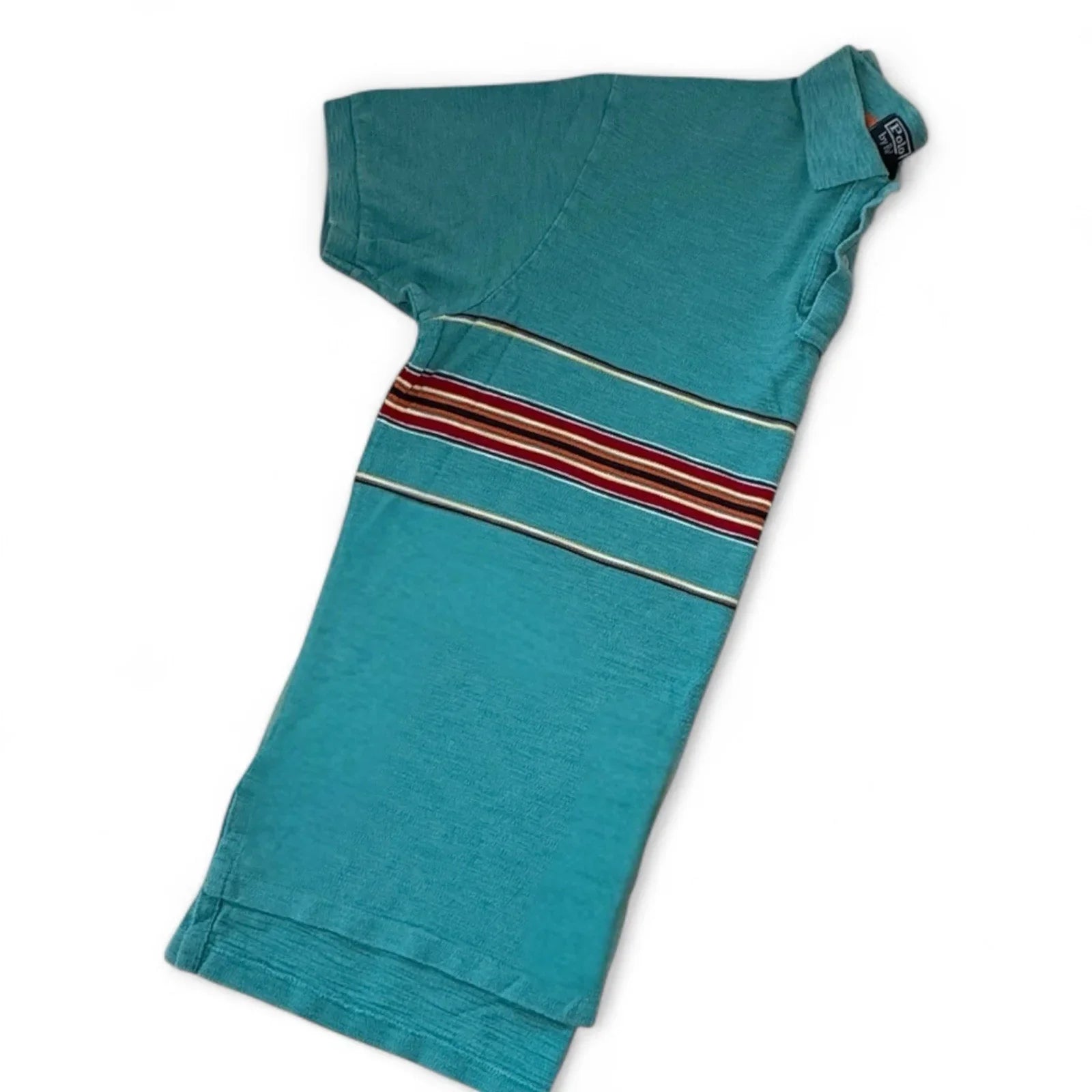 Vintage POLO by Ralph Lauren Polo Shirt Men’s Large Turquoise Blue Stripes - Trendiez U ♥ 