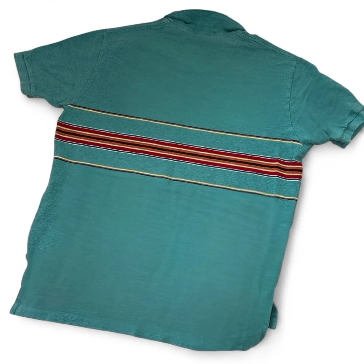 Vintage POLO by Ralph Lauren Polo Shirt Men’s Large Turquoise Blue Stripes - Trendiez U ♥ 