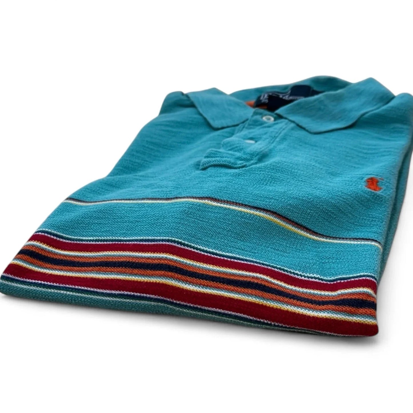 Vintage POLO by Ralph Lauren Polo Shirt Men’s Large Turquoise Blue Stripes - Trendiez U ♥ 
