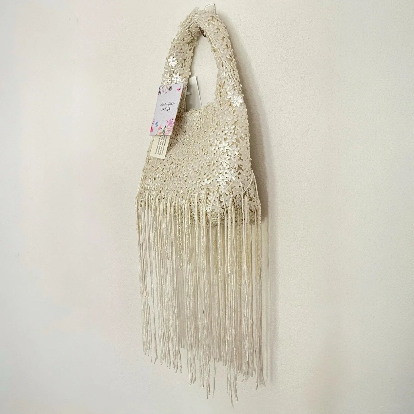Viral 🔥Made In India Floral Fully Beaded Handbag With Fringes Boho Chic Ibiza - Trendiez U ♥ 