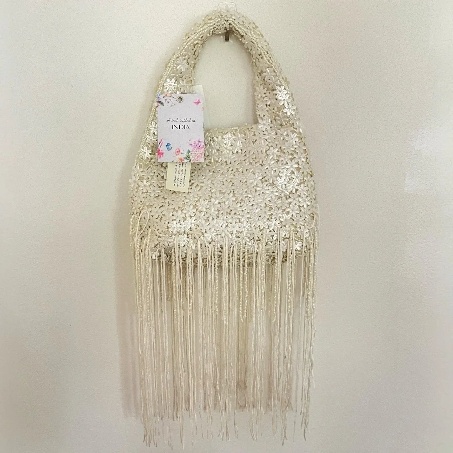 Viral 🔥Made In India Floral Fully Beaded Handbag With Fringes Boho Chic Ibiza - Trendiez U ♥ 