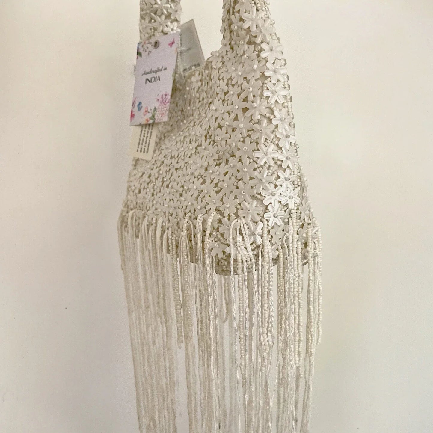 Viral 🔥Made In India Floral Fully Beaded Handbag With Fringes Boho Chic Ibiza - Trendiez U ♥ 