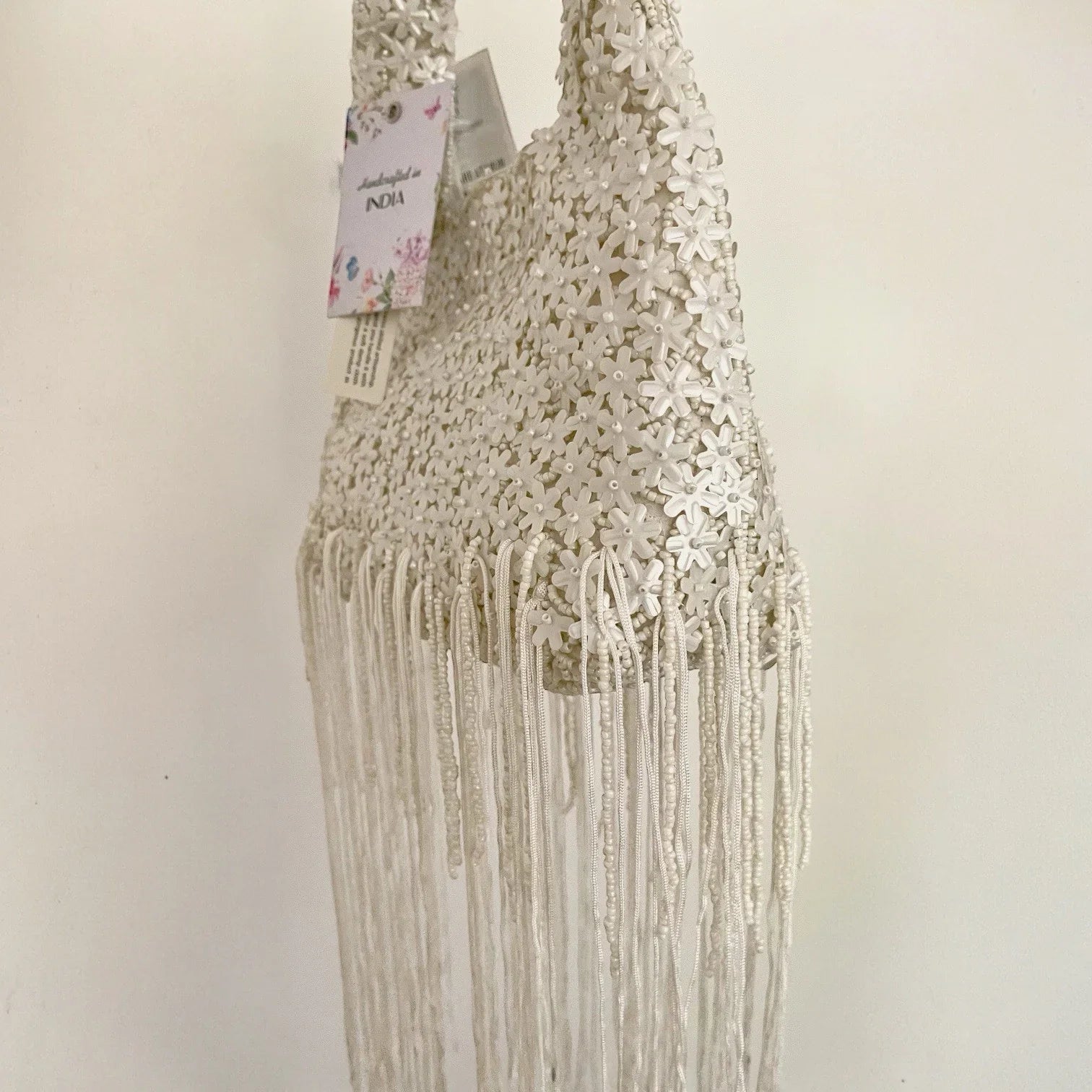 Viral 🔥Made In India Floral Fully Beaded Handbag With Fringes Boho Chic Ibiza - Trendiez U ♥ 