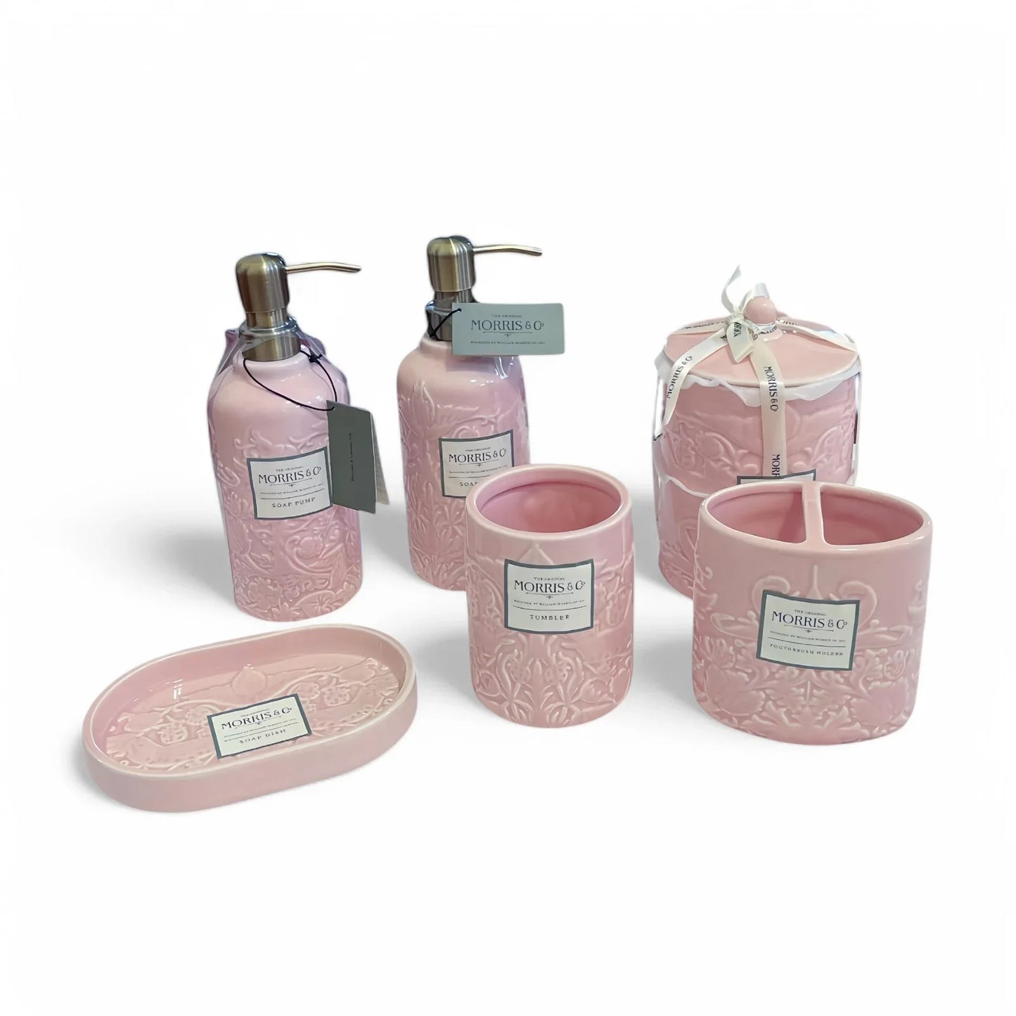 William Morris & Co~bathroom vanity set~6 pieces~Ceramic~Light PINK~NWT~ - Trendiez U ♥ 