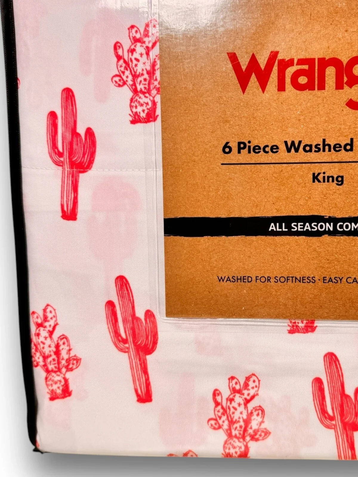 Wrangler 6 piece CACTUS Washed King Size Sheet Set Cowboy Southwestern Western - Trendiez U ♥ 