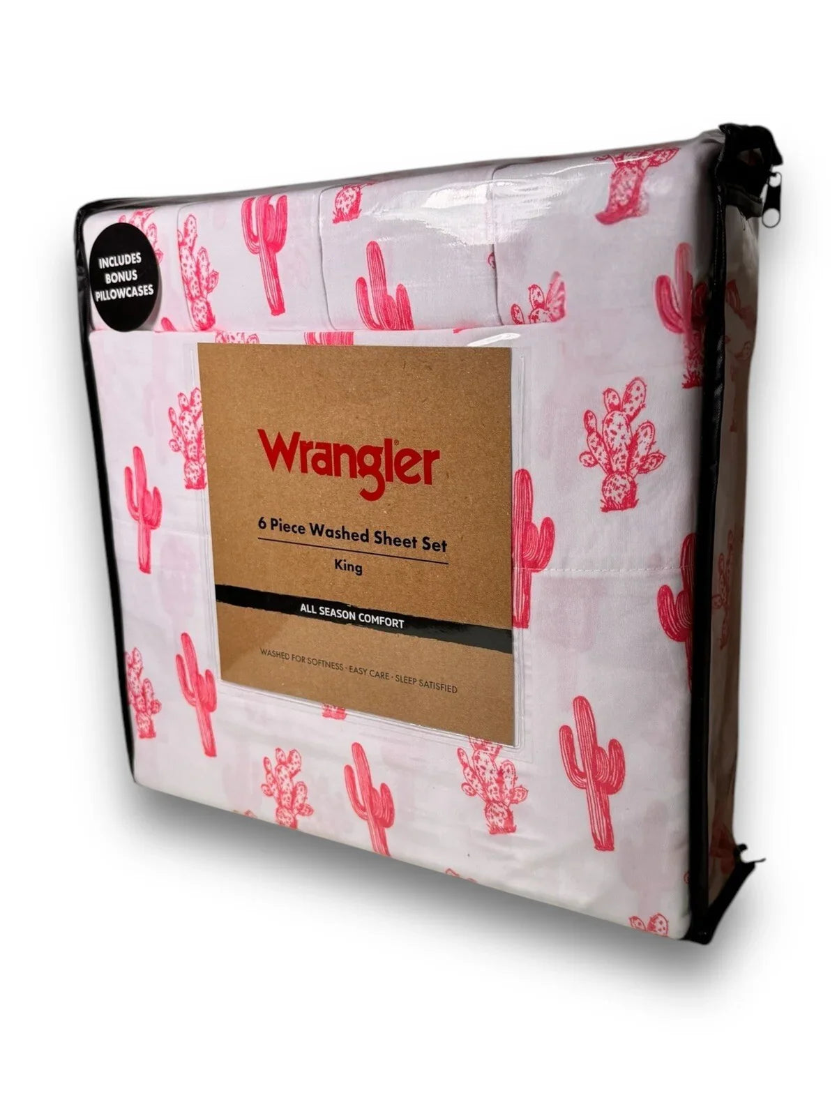 Wrangler 6 piece CACTUS Washed King Size Sheet Set Cowboy Southwestern Western - Trendiez U ♥ 