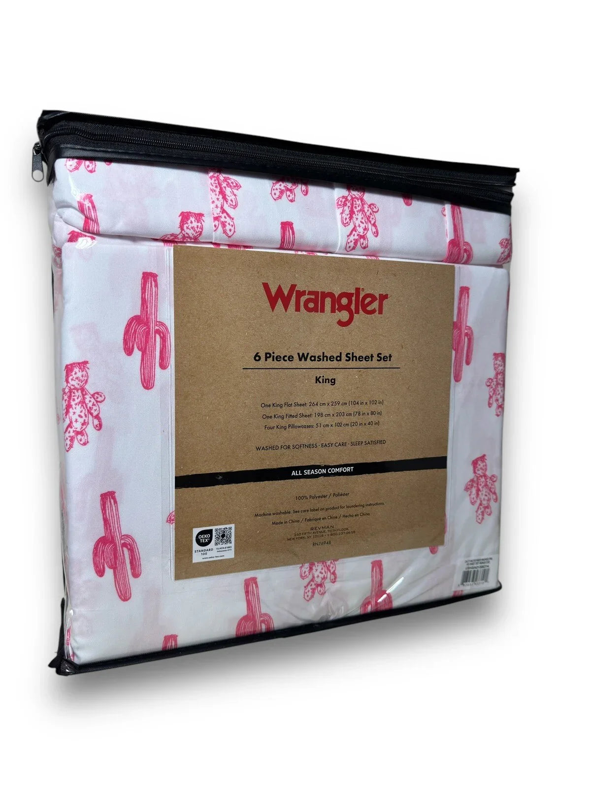 Wrangler 6 piece CACTUS Washed King Size Sheet Set Cowboy Southwestern Western - Trendiez U ♥ 