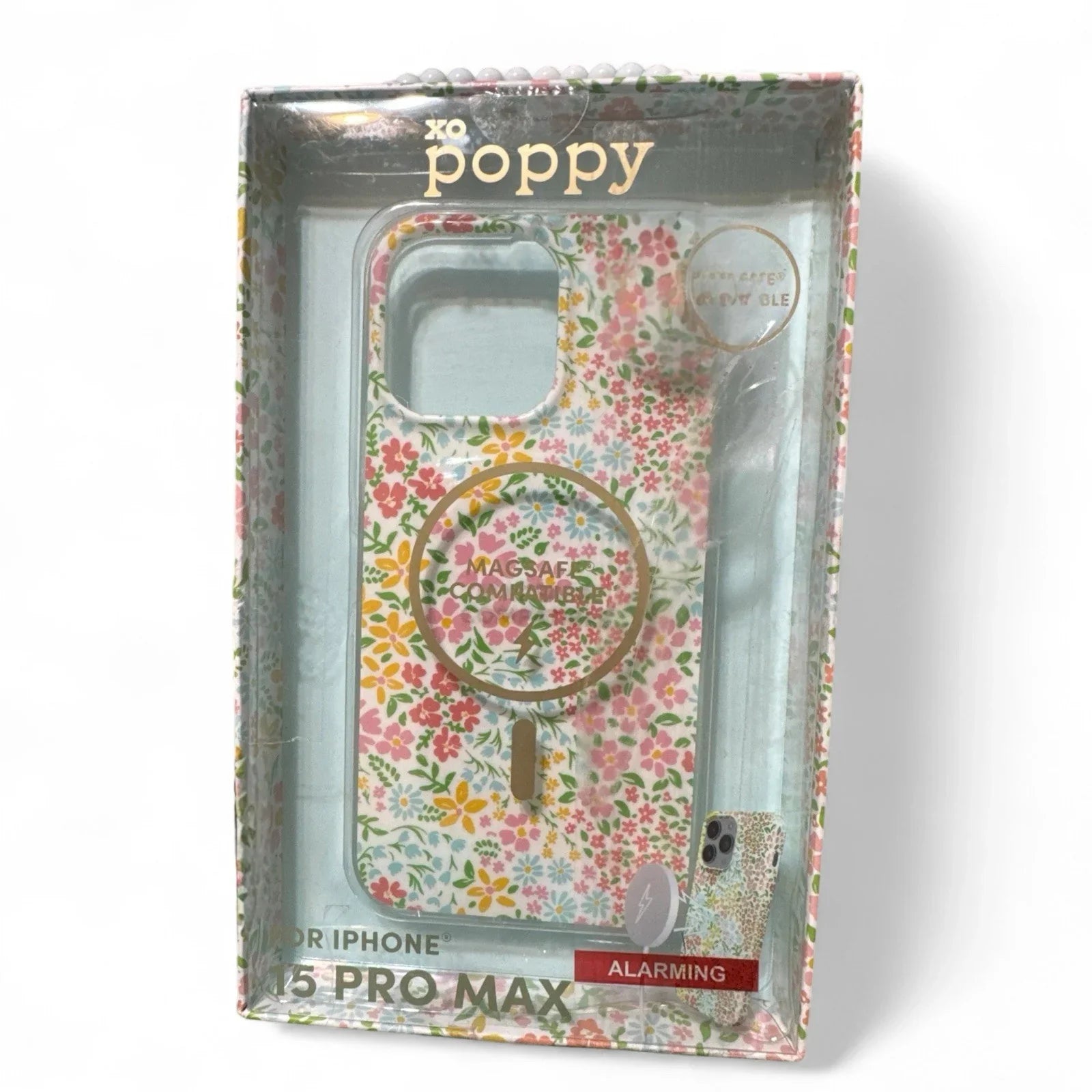 XO Poppy iPhone 15 Pro Max Floral Flowers Cellphone Case Magsafe Compatible NIB - Trendiez U ♥ 