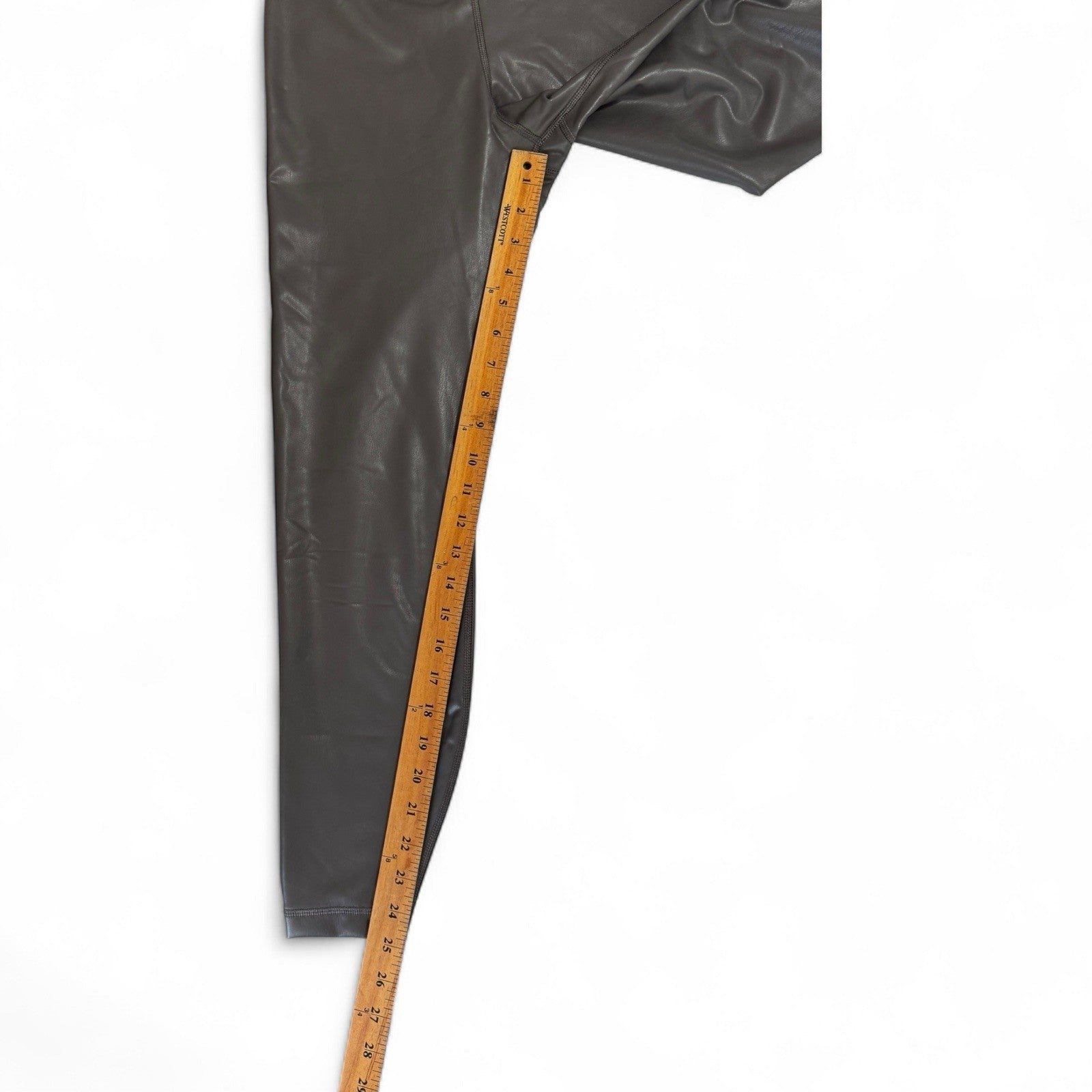 Yogalicious Lady Love Women’s Faux Leather Leggings – Gray High Rise, Small - Trendiez U ♥ 