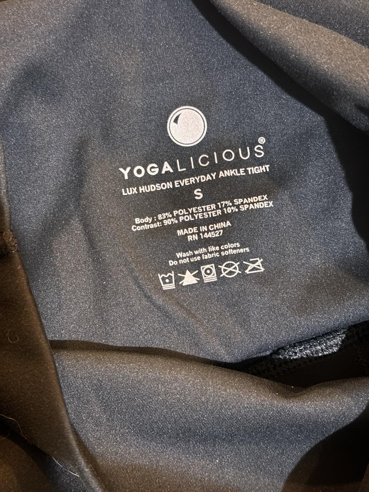 Yogalicious Lux Hudson Everyday Crop Tight Black Leggings Size S - Trendiez U ♥ 