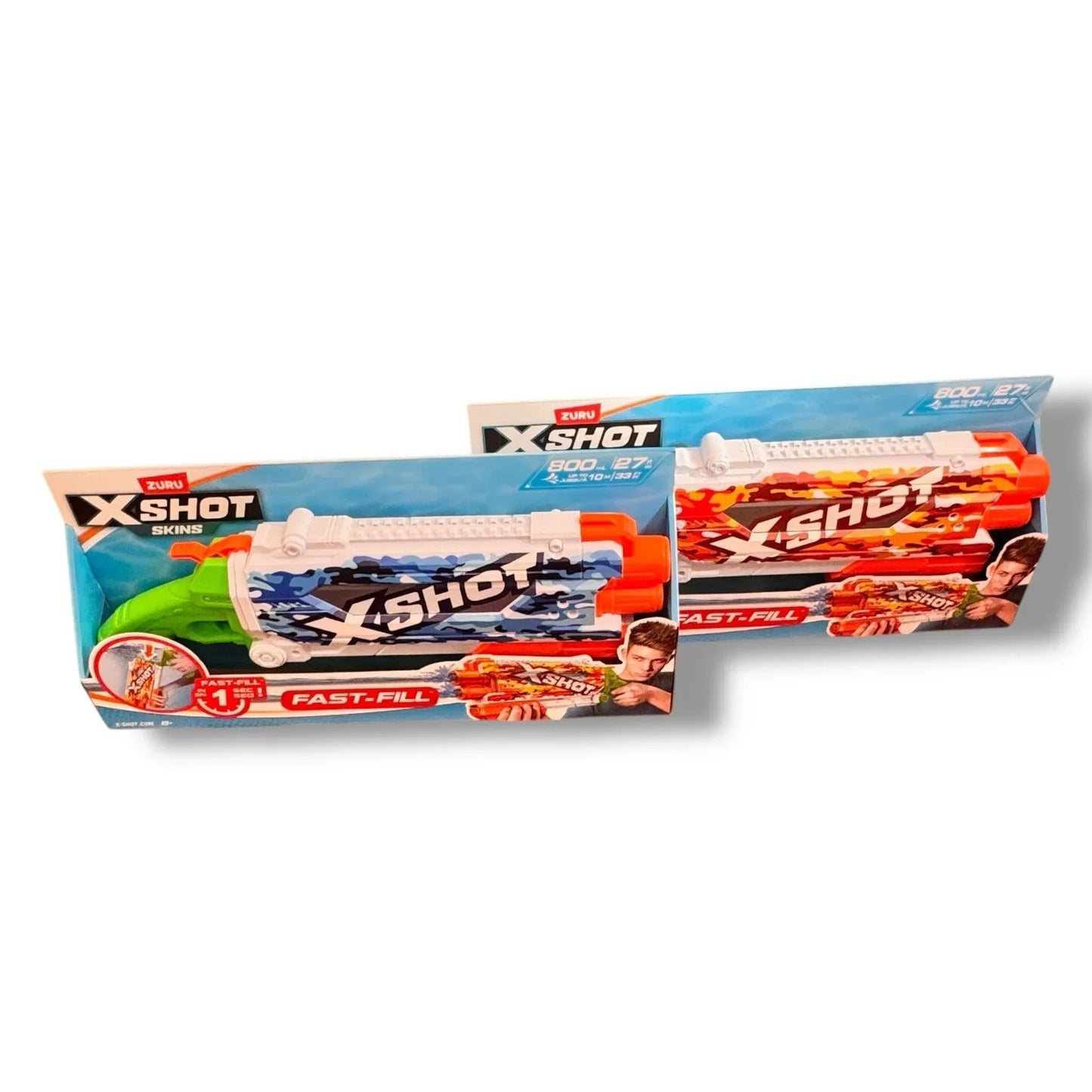 Zuru X-Shot Fast Fill Skins 2 Water Guns Pump Action Kids/Children Toy Assorted - Trendiez U ♥ 